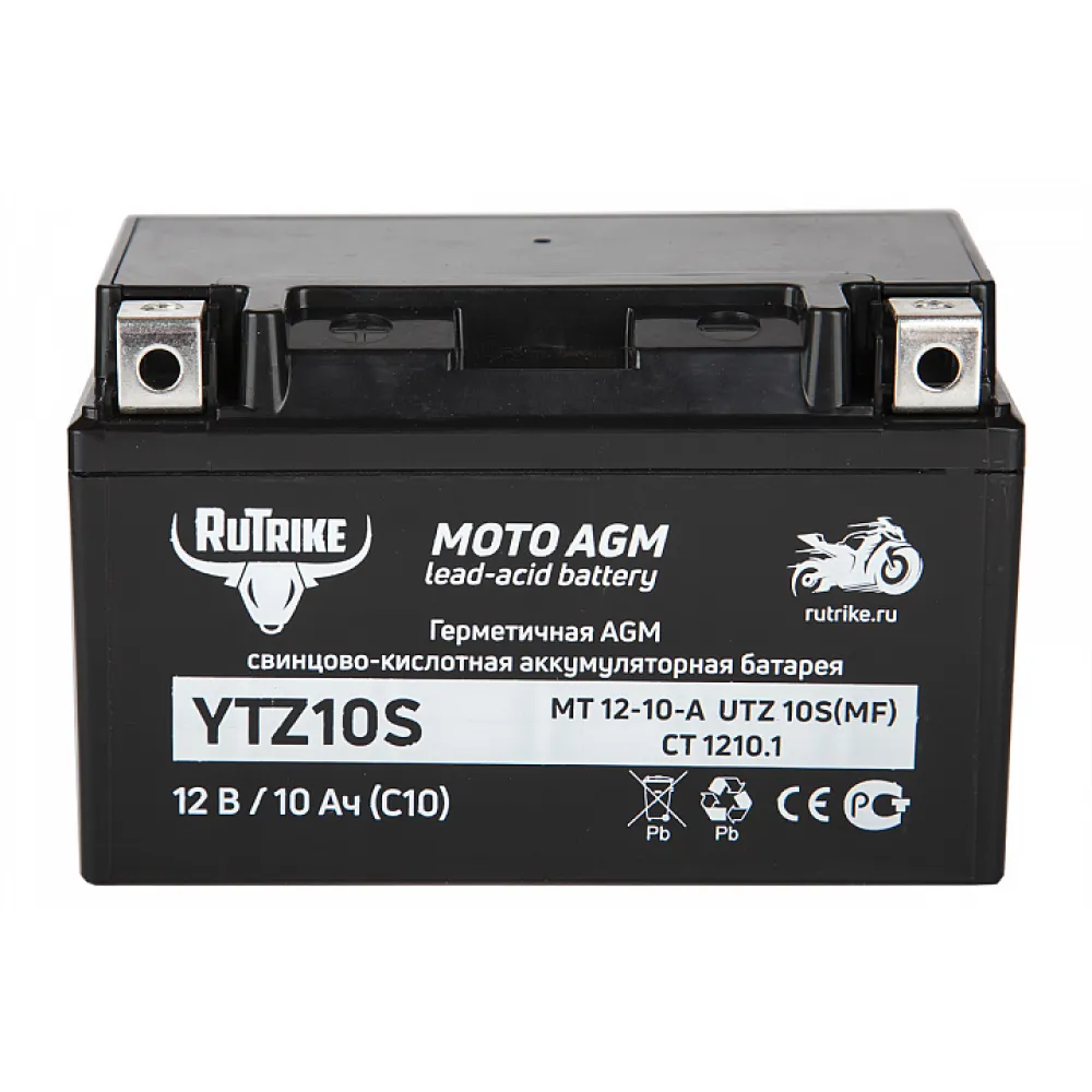 Тяговый стартерный аккумулятор Rutrike YTZ10S (12V/10Ah) (UTZ10S, CT 1210.1, MT 12-10-A) 2
